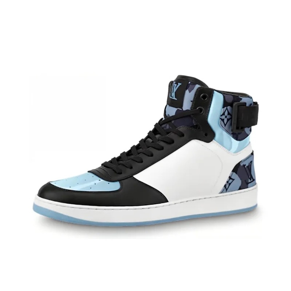 Louis Vuitton 

Leather/Monogram Rivoli Sneaker Boots Powder Blue/Black